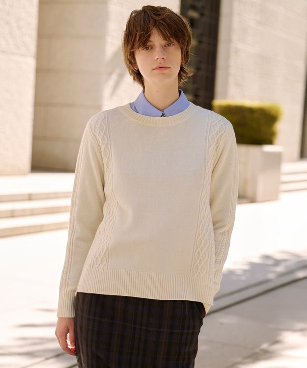 J.PRESS LADIES L 【WEB限定カラーあり】CAT クルーネック ニット オフ系