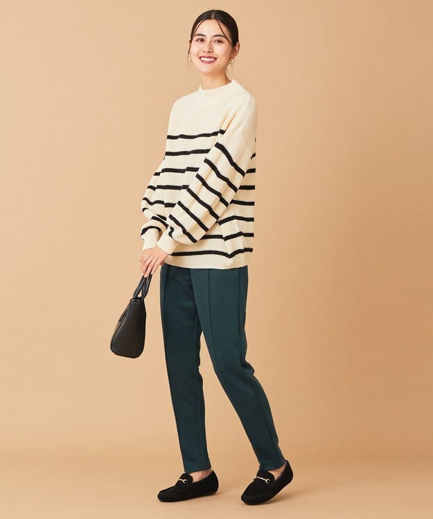 ANY any HEAT テーパードパンツ ピーコックグリーン