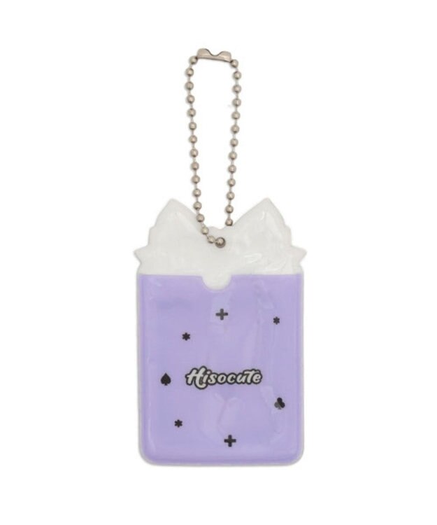 WEGO ぷっくりリボンIDフォトケースキーホルダー パープル