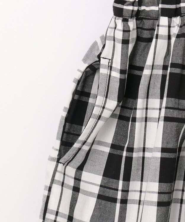 ANY KIDS チェック ドッキングワンピース ブラック