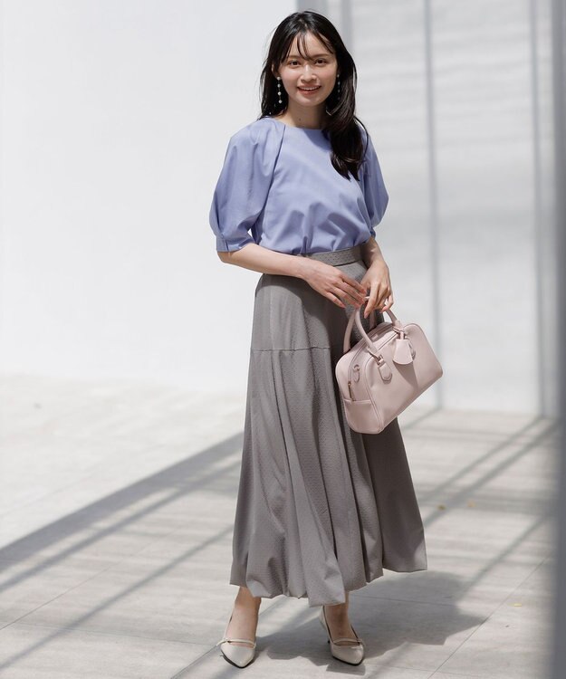 ANY SIS S 【接触冷感・UVケア】着映えタックスリーブ カットソー ブルー