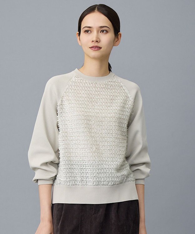 自由区 S ジャカードコンビ プルオーバー ベージュ