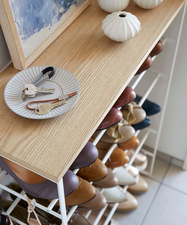 tower 天板付きシューズラック タワー 6段 ホワイト ホワイト