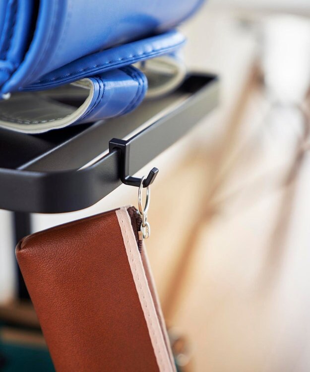 tower ランドセル収納ラック タワー キャスター付き 2段 ブラック ブラック