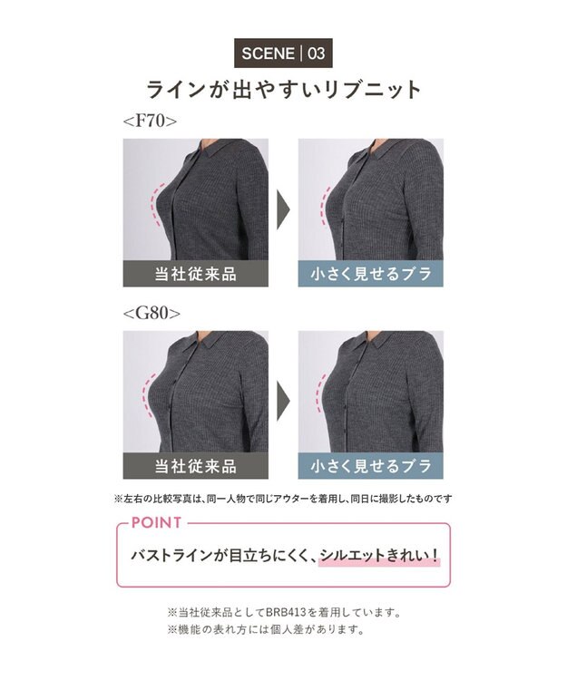 WACOAL ブラジャー 【小さく見せるブラ】 着やせ効果 ボリュームを逃がしてほっそり 脇高設計 Hカップまで対応 大きいサイズ レディース フルカップ BMM322 /ワコール ブラック
