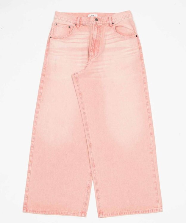 WEGO 【ユニセックス着用ITEM/SMLサイズ展開】エクストラバギーデニムパンツ ピンクソノタ