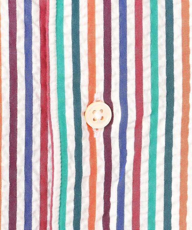 J.PRESS MEN 【J.PRESS ORIGINALS】Cotton Silk Seersucker Regular Half Sleeve Shirt / Baggy-Fit ホワイト系8