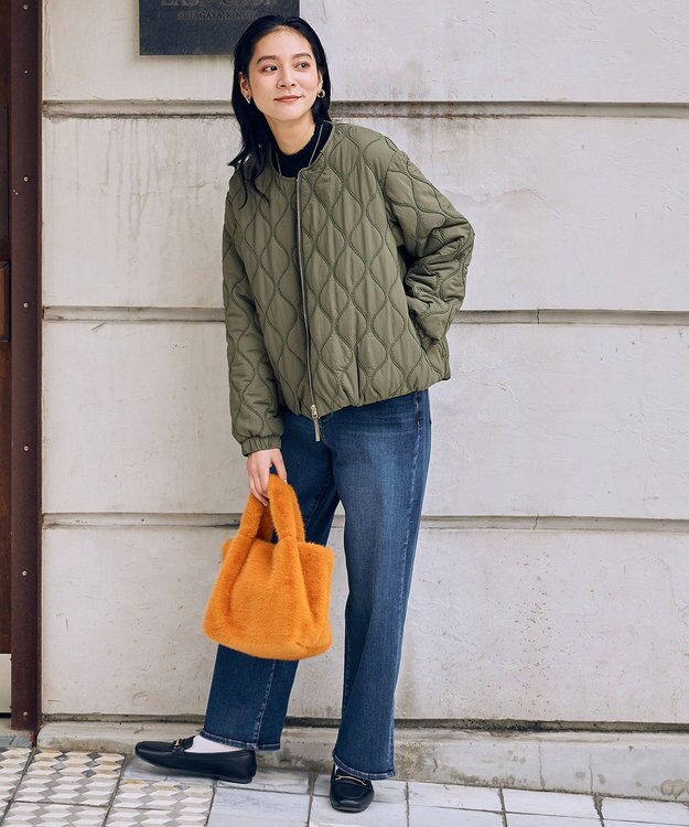 ANY L 【ウエストゴム】ストレートワイドデニム フェードインディゴ