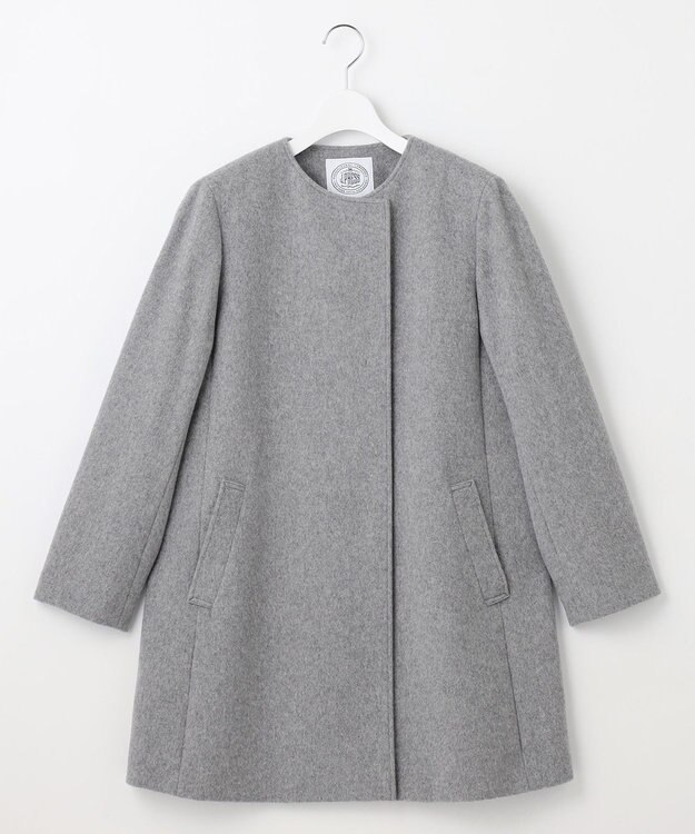 J.PRESS LADIES 【WEB限定カラーあり】ブレンドビーバー ノーカラー コート ライトグレー系