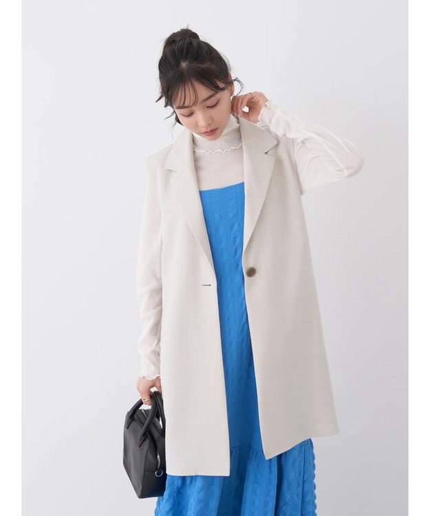 earth music&ecology バックデザインジレ Beige