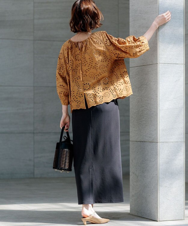 23区 【先行予約】ダブルフェイスジャージー Iラインスカート グレー系