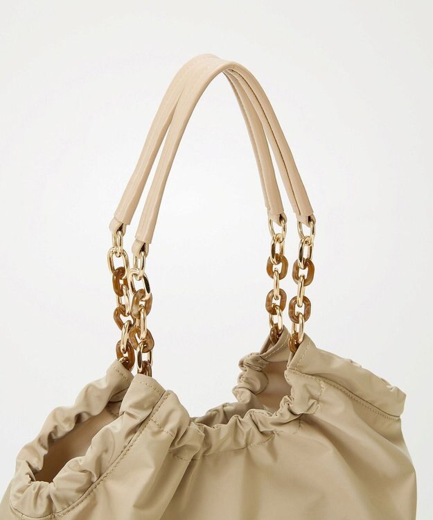 TOPKAPI 【TREASURE TOPKAPI】コンビチェーン ギャザー ナイロン トートバッグ ベージュ