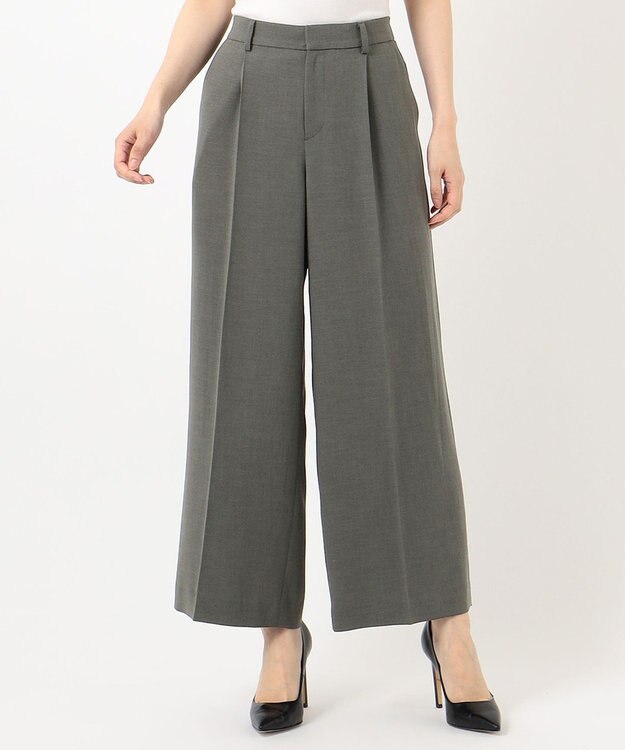 自由区 【イージーケア/セットアップ対応】サマーセットアップ ワイドパンツ グレー