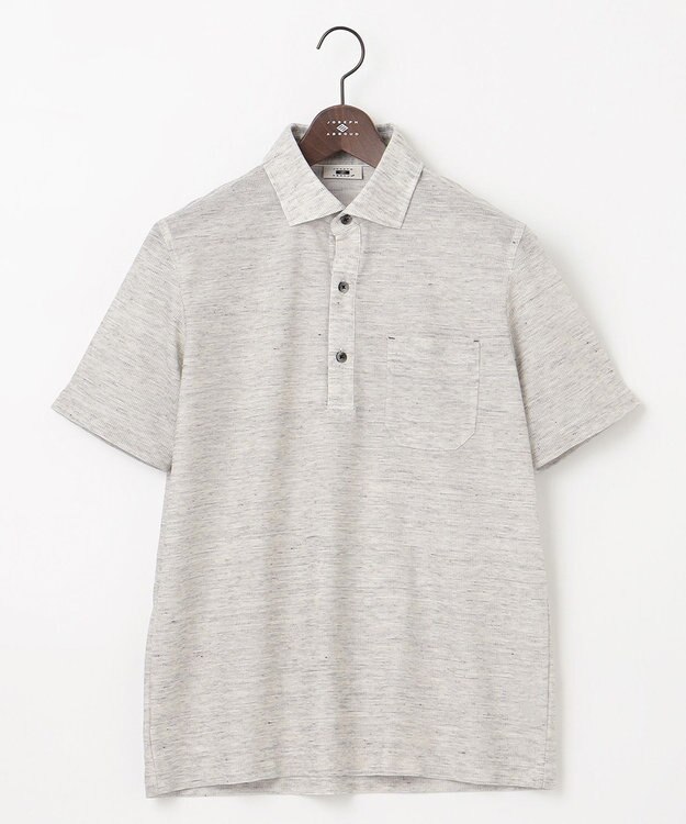 JOSEPH ABBOUD 【吸水速乾/軽量】リネンTOPピケ ポロシャツ ライトグレー系