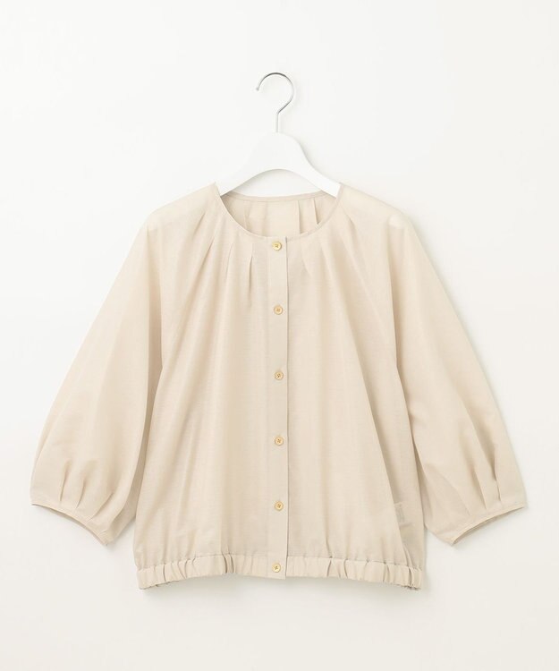 自由区 【洗える・XSサイズあり】シアーシャイニー ジャケット ベージュ系