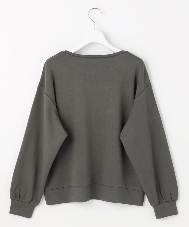 Feroux 【洗える】ローズコサージュ ダンボールプルオーバー グレー系