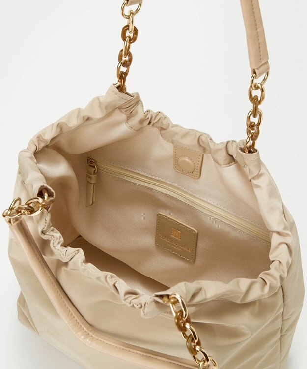 TOPKAPI 【TREASURE TOPKAPI】コンビチェーン ギャザー ナイロン トートバッグ ベージュ