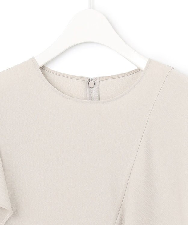 ICB 【WEB限定・洗える】BackSatinGeorgette ラッフルブラウス ベージュ系