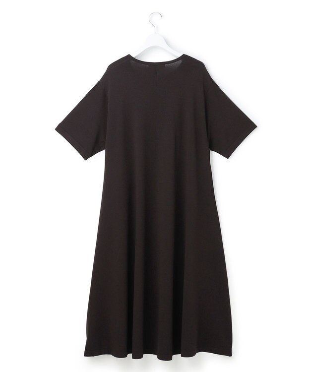 23区 L 【先行予約/Lサイズ限定】レーヨンポリエステルストレッチ ニット フレア ワンピース ダークブラウン系