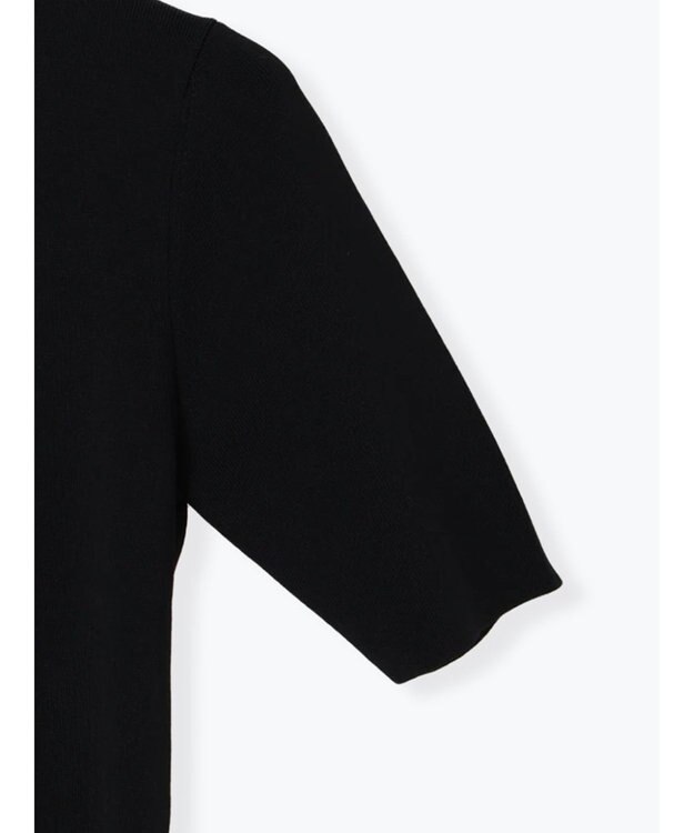 Te chichi スカーフカラーハーフスリーブニット ブラック