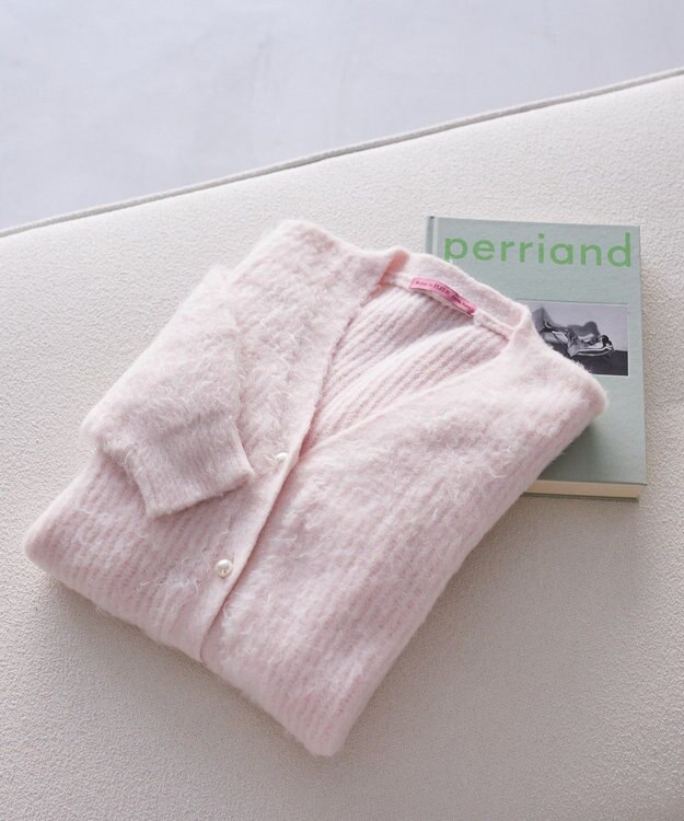 Maison de FLEUR フェザーヤーンカーディガン Light Pink
