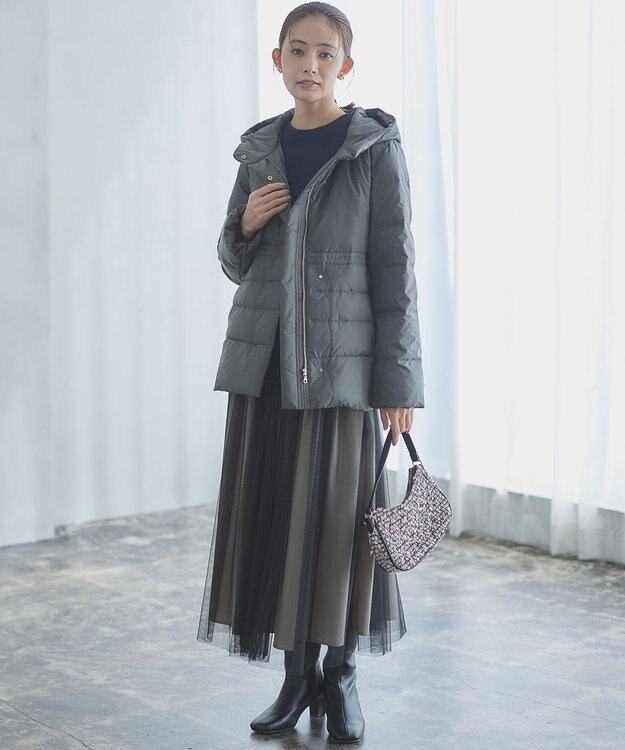 組曲 【洗える】パフィダウンジャケット カーキ系