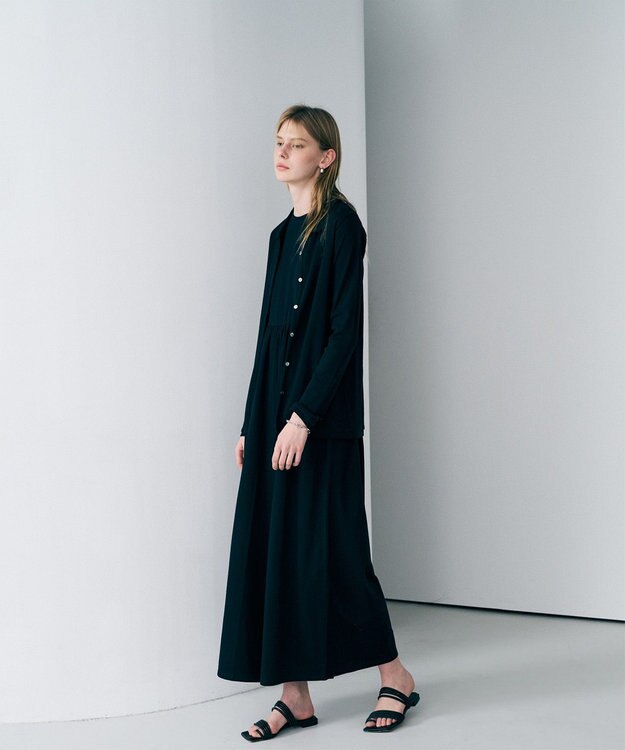 uncrave プレーンジャージー カーディガン ブラック