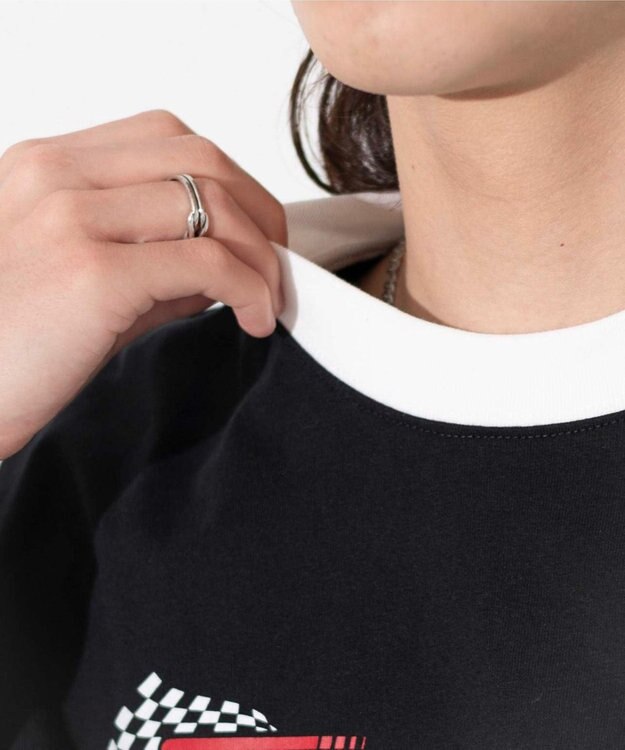 WEGO 【ユニセックス着用ITEM/手洗い可/MLサイズ】レーシングロゴTシャツ ブラック