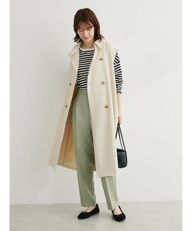 Green Parks トレンチロングジレ Ivory