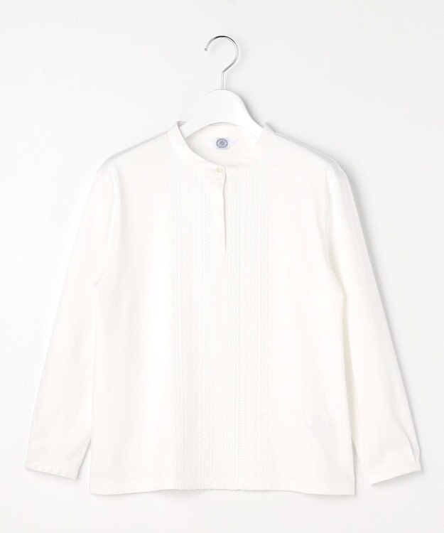 J.PRESS LADIES レースコンビ ボウタイ カットソー ホワイト系