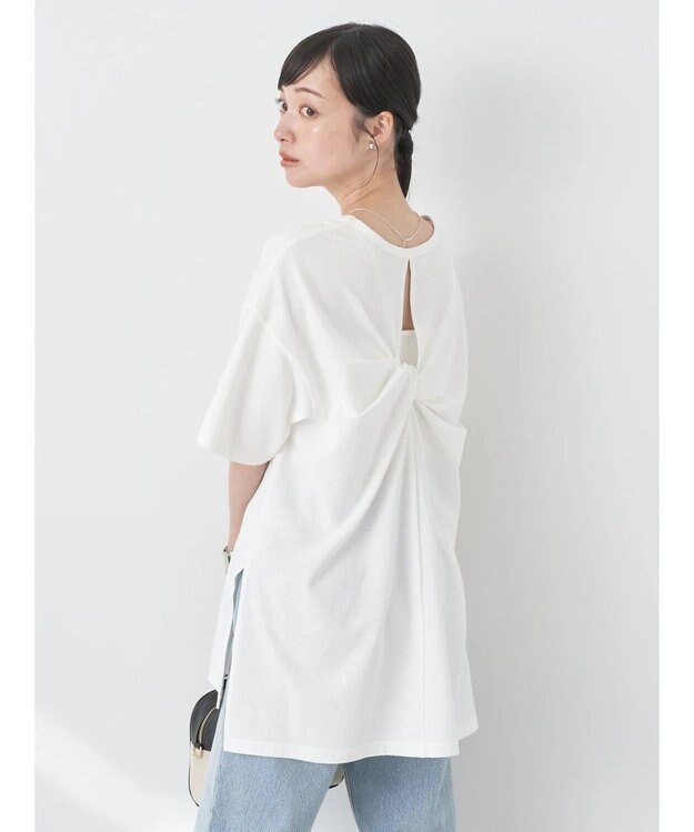 earth music&ecology バックスリットねじりチュニックＴ Off White