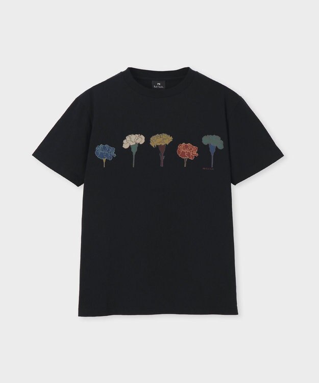 Paul Smith ペインティングフラワー 半袖Tシャツ ブラック
