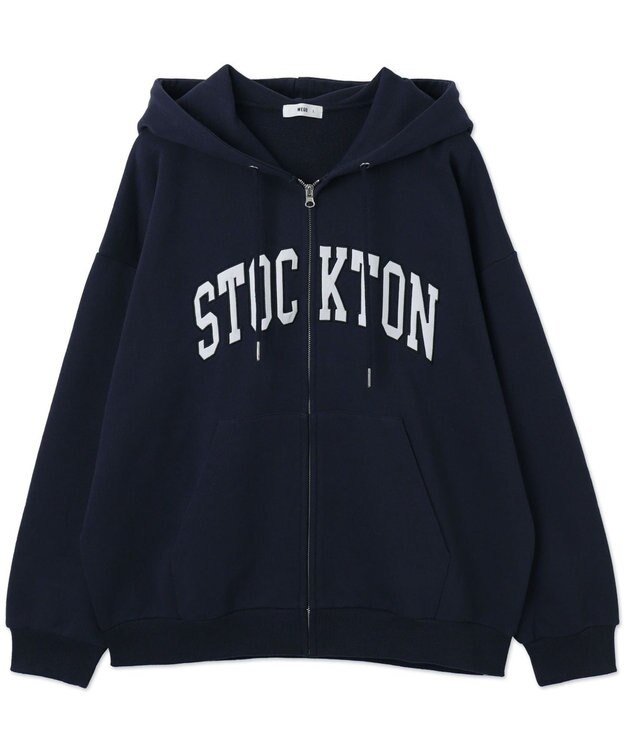 WEGO 【ユニセックス着用ITEM】ワッペンロゴZIPパーカー ネイビー