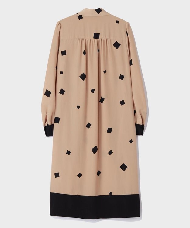 GRACE CONTINENTAL スクエアバイカラードレス ベージュ