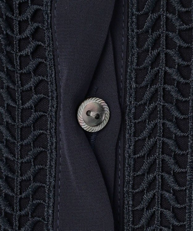 J.PRESS LADIES レースコンビ ボウタイ カットソー ネイビー系