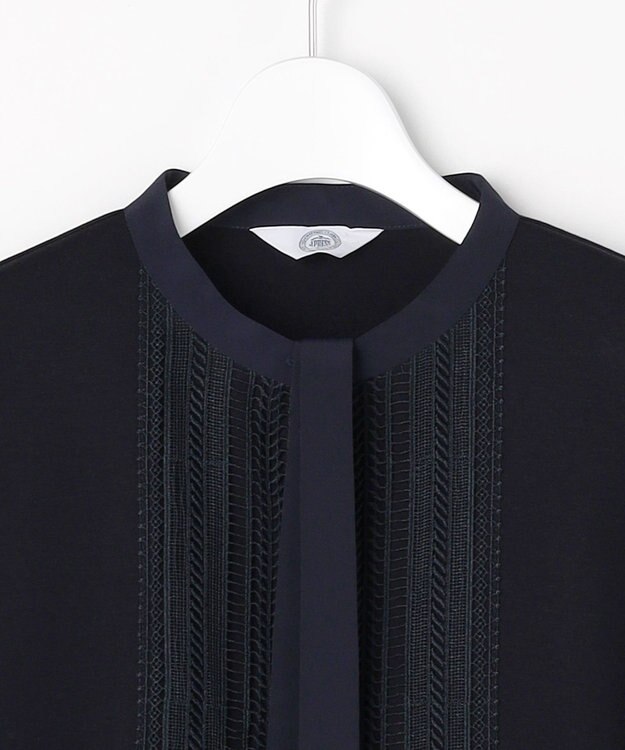 J.PRESS LADIES レースコンビ ボウタイ カットソー ネイビー系