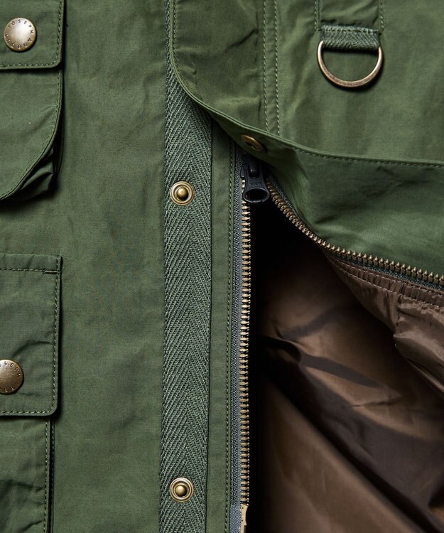 JOSEPH ABBOUD MOUNTAIN 【軽量/ワックスコーティング・テ―ム・ヤルビー氏コラボ】ワックスクロス プリント ブルゾン カーキ系