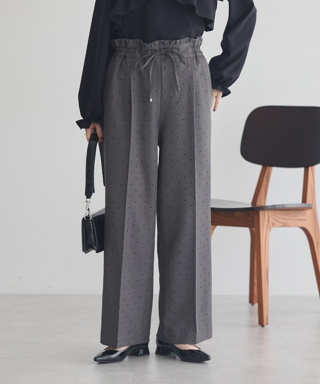 earth music&ecology リラックスドットパンツ Gray