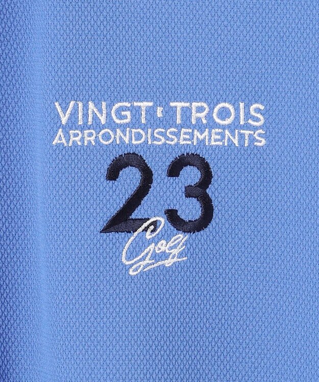 23区GOLF 【MEN】ハニカムライトカノコメッシュ衿ポロ サックスブルー系