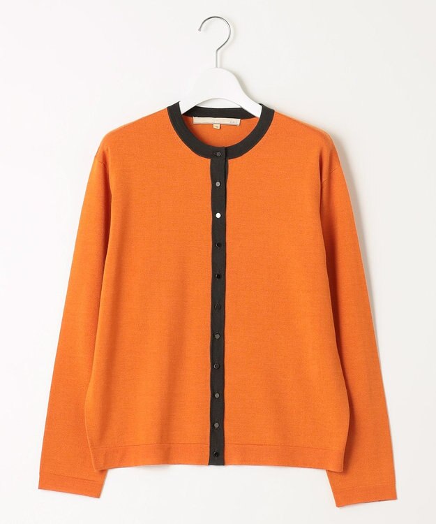 自由区 【アンサンブル対応・洗える】ウールシルク カーディガン ビタミンオレンジ