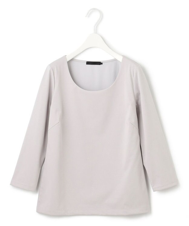 ICB 【洗える】スーペリアジャージー Uネックプルオーバー ライトグレー系