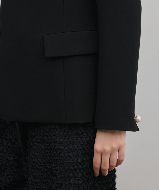 GRACE CONTINENTAL トリアセノーカラージャケット ブラック