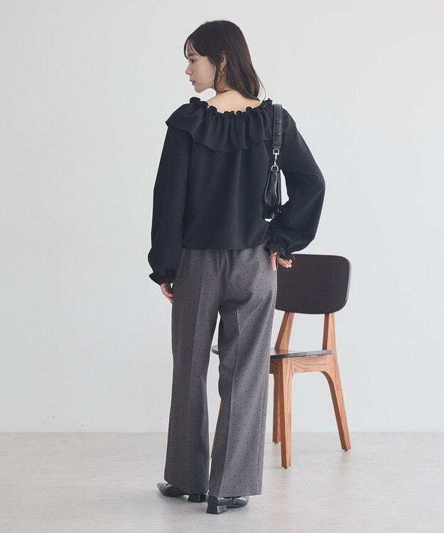 earth music&ecology リラックスドットパンツ Gray