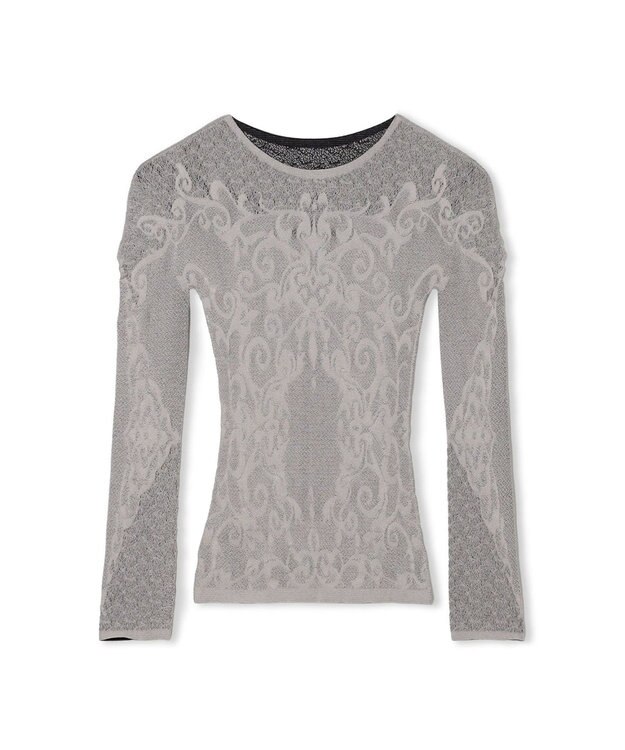 Chacott 【ノーソーイングニット】リバーシブルクルーネックトップ グレー