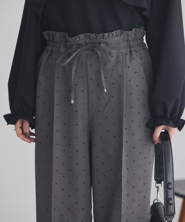 earth music&ecology リラックスドットパンツ Gray