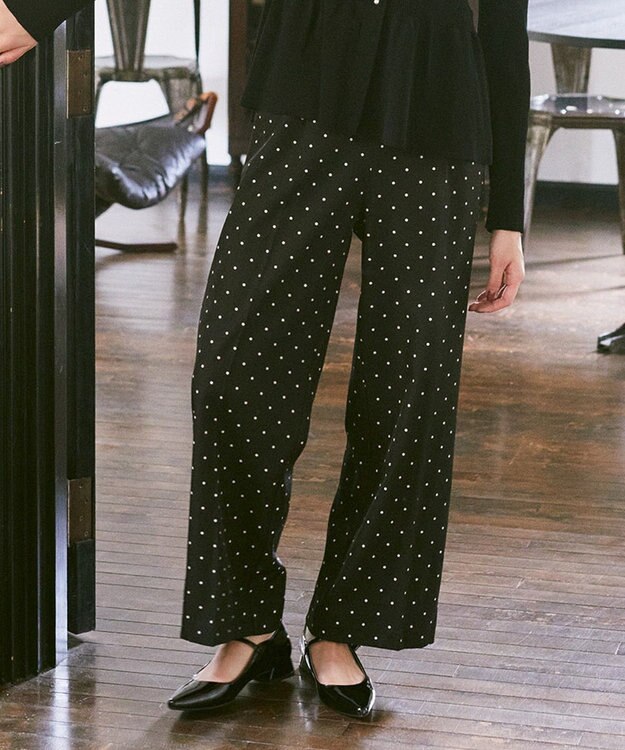 earth music&ecology リラックスドットパンツ Black