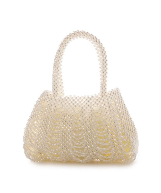 UNBILLION カシュカシュ cachecache / パール調編みバッグﾞ ホワイト