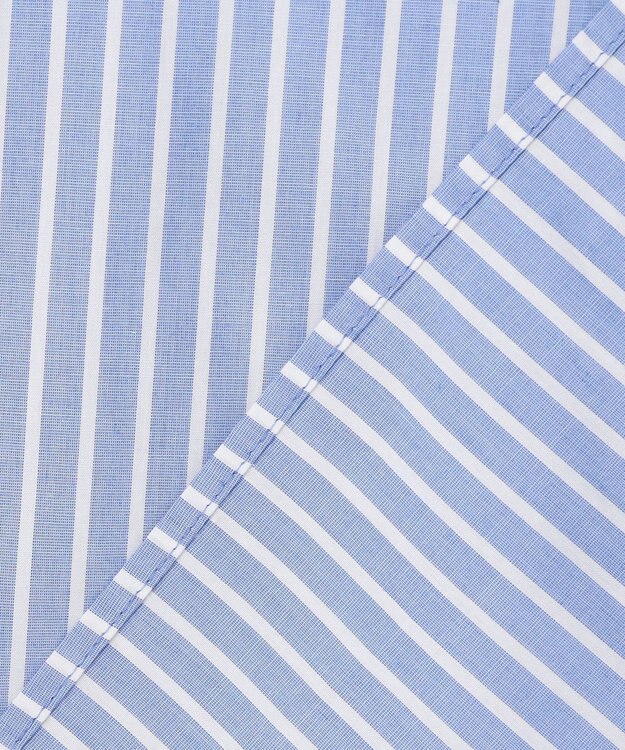 自由区 【SHIHOさん着用】ボリュームスリーブ ブラウス サックスストライプ