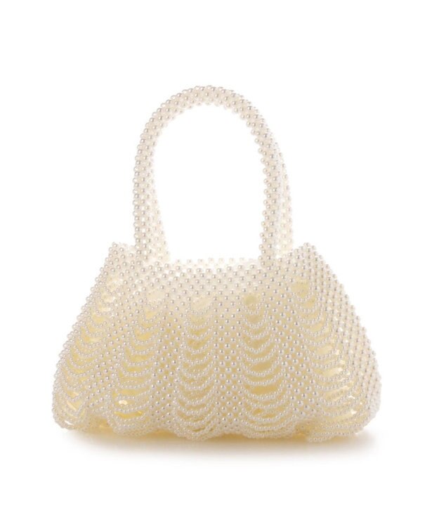 UNBILLION カシュカシュ cachecache / パール調編みバッグﾞ ホワイト