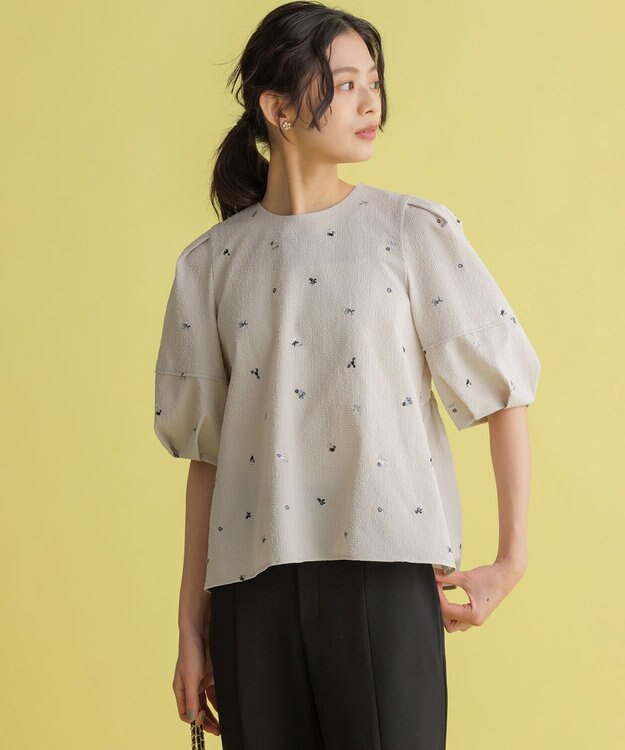 組曲 L 【WEB限定】ミニフラワーエンブロイダリー ブラウス ベージュ系7